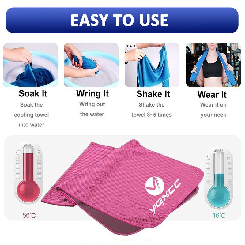 YQXCC Cooling Towel | 2 Pack 47"x12" | Ice Cool for Neck | Soft Breathable Microfiber Chilly | for Yoga, Golf, Gym, Camping, Running, Workout & More Activities - Image 4